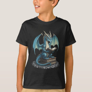 Womens Fantasy Dragon Reading Magical Book Lover H T-Shirt