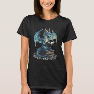 Womens Fantasy Dragon Reading Magical Book Lover H T-Shirt