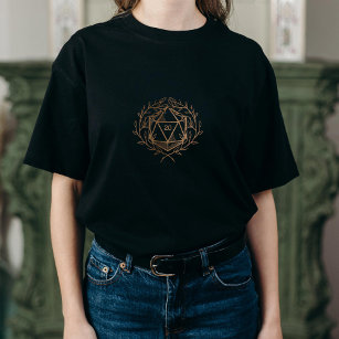 Women's Fantasy Gold D20 Laurel Wreath T-Shirt