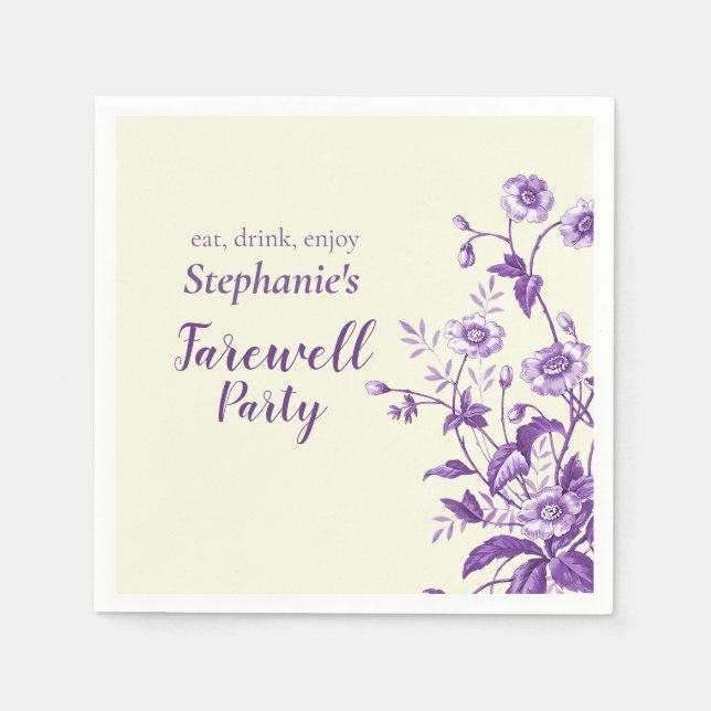 Women's Farewell Party Lavender Wildflower  Napkin (Front)