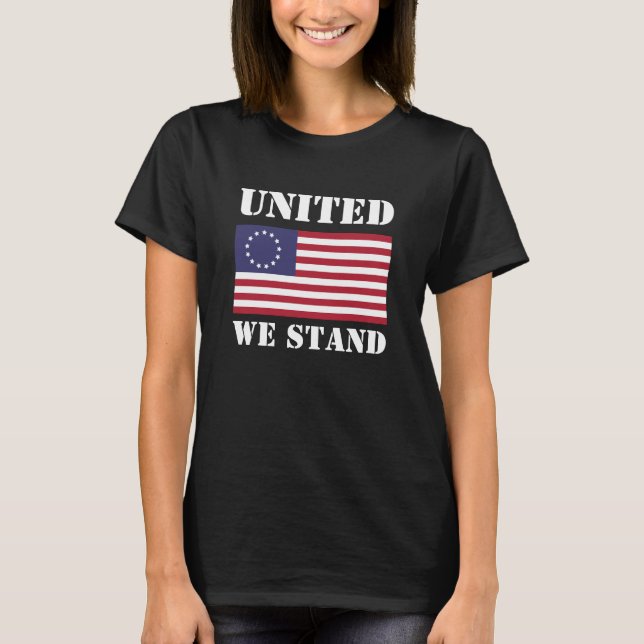 Women's Fashion Novelty UNITED WE STAND T-Shirt (Front)