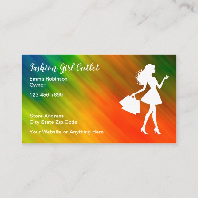Women's Fashion Retail Store Business Cards (Front)