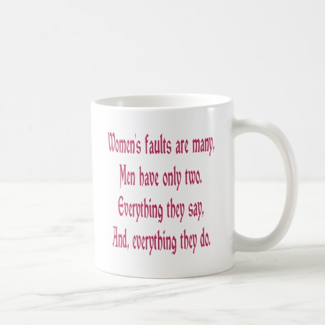 Women's Faults vs Men's Faults Coffee Mug (Right)