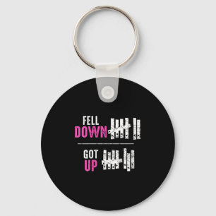 Womens Fell Down Got Up Motivational Funny Sitive Key Ring