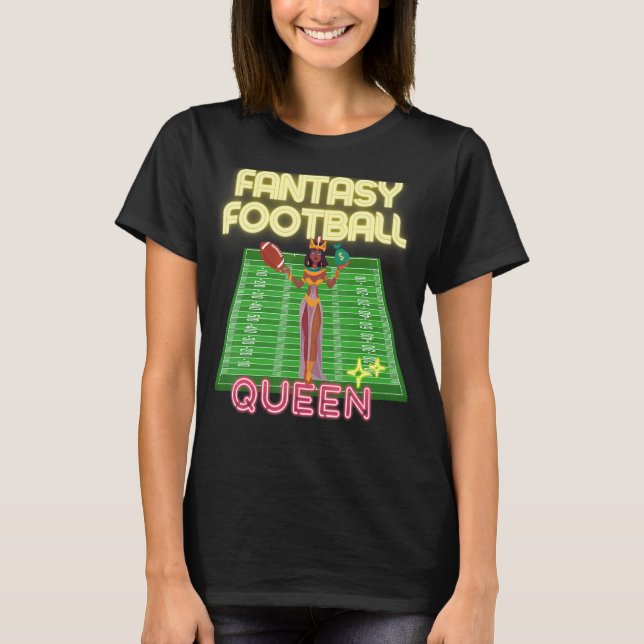 Women's Female Fantasy Football Queen League Champ T-Shirt (Front)