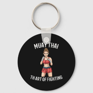 Womens Female Muay Thai Fighter - Thai Boxing Mma Key Ring