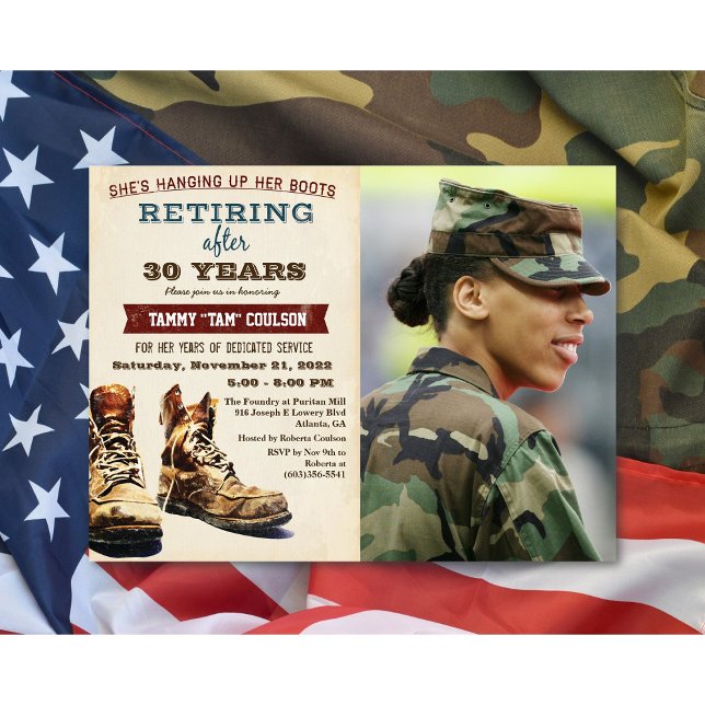 Womens Female Retirement Military Construction  Invitation (Creator Uploaded)