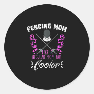 Womens Fencing Mother´s Day Mum Love Classic Round Sticker