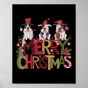 Womens Festive merry Christmas' Bulldogs Poster