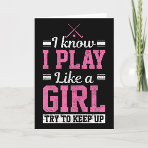 Womens Field Hockey Girl Funny Hockey Player Gift  Card