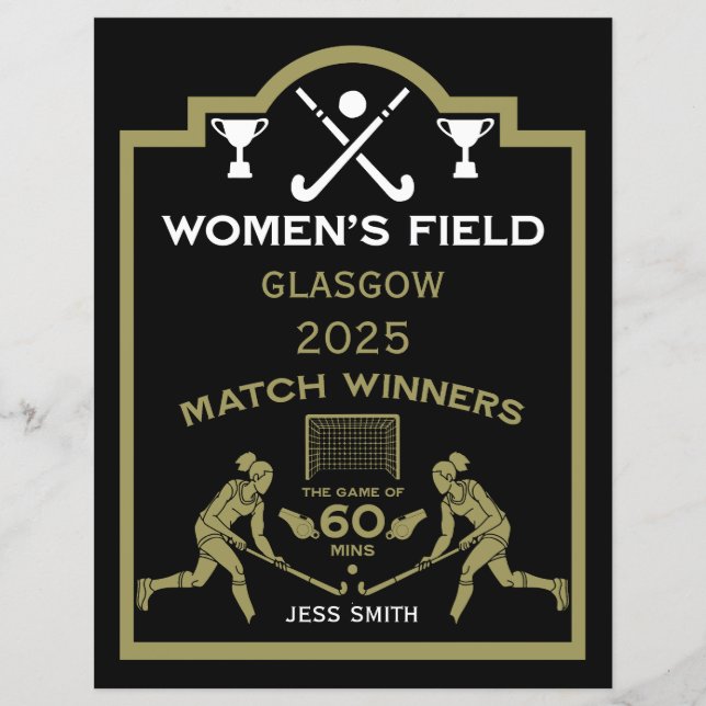 Women's Field Hockey Prize (Front)