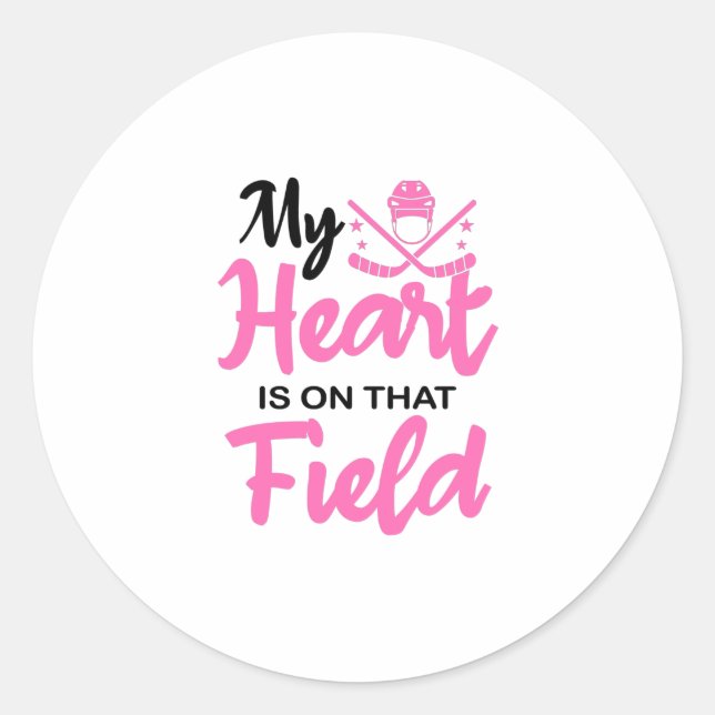 Women's Field Hockey T-Shirt Classic Round Sticker (Front)