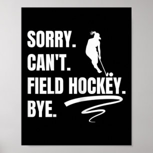 Womens Field Hockey Training Quote For Player Fiel Poster