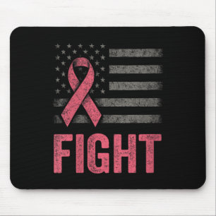 Womens Fight - Fight Survivor American Flag Cancer Mouse Pad