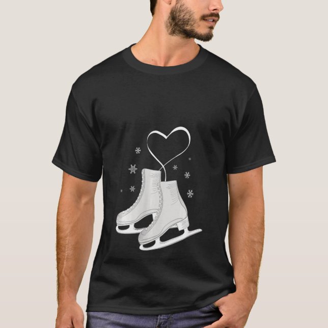 Womens Figure Ice Skating Heart  Figure Skater Lov T-Shirt (Front)