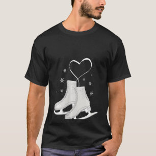 Womens Figure Ice Skating Heart Figure Skater Lov T-Shirt