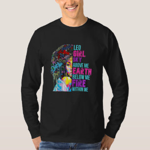 Womens Fire Within Me Leo Girl Black Woman African T-Shirt