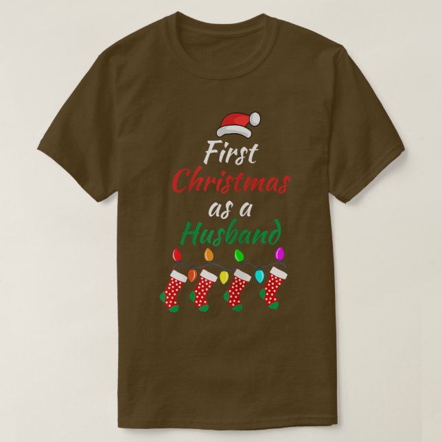 Womens First Christmas as a Husband New Groom Spou T-Shirt (Design Front)