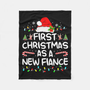 Womens First Christmas With My Hot New Fiance Enga Fleece Blanket