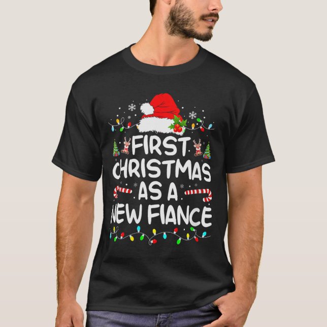 Womens First Christmas With My Hot New Fiance Enga T-Shirt (Front)
