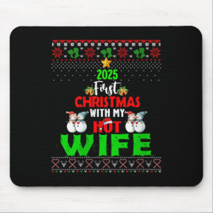 Womens First Christmas With My Hot New Wife 2025 C Mouse Pad