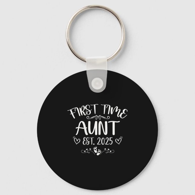 Womens First Time Aunt Est 2025 Soon To Be Mom Mot Key Ring (Front)