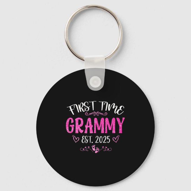 Womens First Time Grammy Est 2025 Soon To Be Mom M Key Ring (Front)