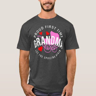 Womens First Time Grandma Pink Stroller, Granny or T-Shirt
