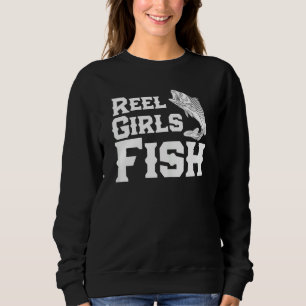 Womens Fisherwoman Quote Reel Girls Fish Cool Mum Sweatshirt