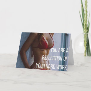 Women's Fitness Inspirational Words - Hard Work Card