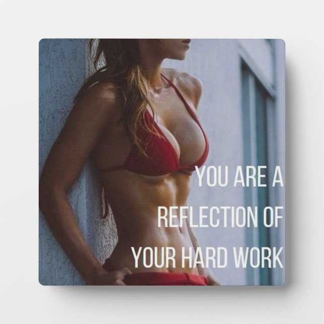 Women's Fitness Inspirational Words - Hard Work Plaque (Front)