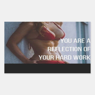 Women's Fitness Inspirational Words - Hard Work Rectangular Sticker