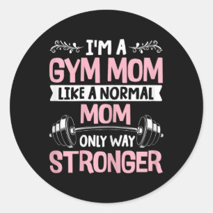 Womens Fitness Muscle Workout Exercise Gym Mum Ba Classic Round Sticker