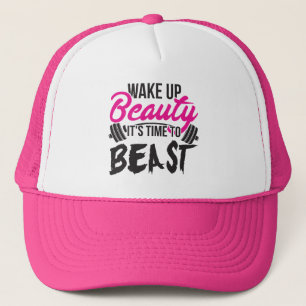 Women's Fitness - Wake Up Beauty, Time To Beast Trucker Hat