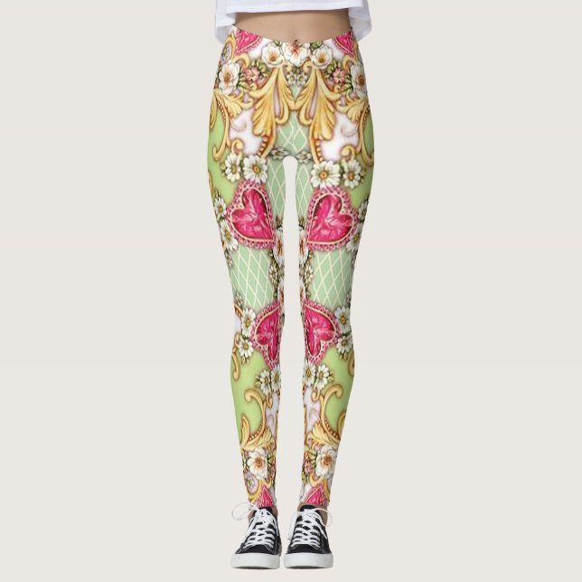 Women's Floral Baroque Leggings (Front)