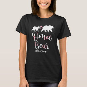 Womens Floral Bear Matching Family Outfits Oma Bea T-Shirt