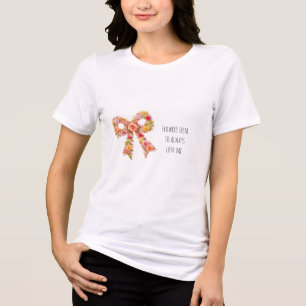 Women's Floral Bow T-Shirt Tri-Blend Shirt