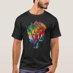 Women's Floral Elephant Wild Animal Aesthetic Grap T-Shirt
