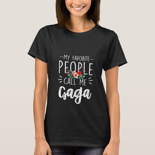 Womens Floral  Gaga  My Favourite People Call Me G T-Shirt (Front)