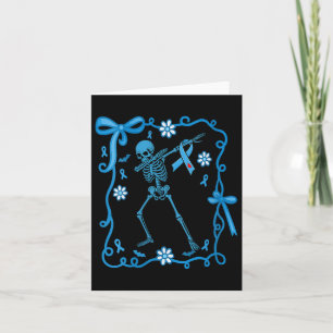 Womens Floral Skeleton Diabetes Awareness Ribbons Card