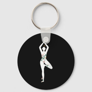 Womens Flower Lover Meditation Yoga Ckprint  Key Ring
