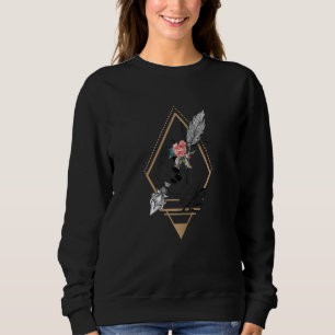 Womens Flower of Life Mandala with Yoga Tattoo Hen Sweatshirt