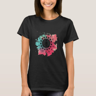 Womens Flower of Life Mandala with Yoga Tattoo Hen T-Shirt