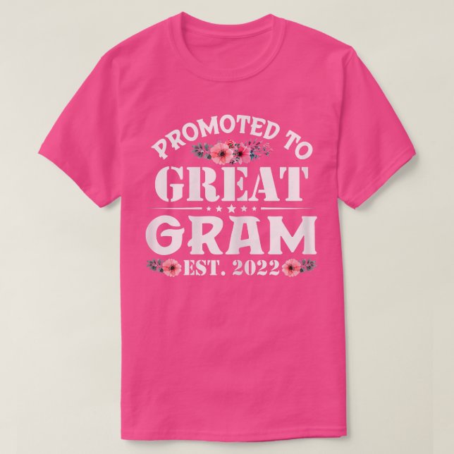 Womens Flowers Promoted To Gram Est 2022 Cute Moth T-Shirt (Design Front)