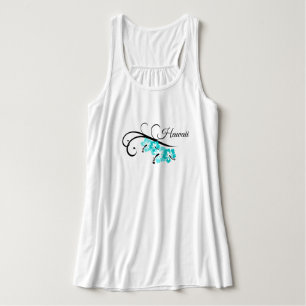 Womens Flowy Tank Top-Hawaii Tropical Flowers