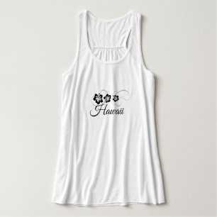 Womens Flowy Tank Top-Hawaii Tropical Flowers