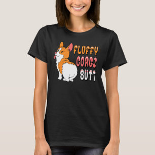 Womens Fluffy Corgi Butts Dog T-Shirt