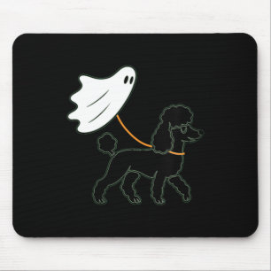 Womens Flying Ghost Walking Black Poodle - Dog Mum Mouse Pad