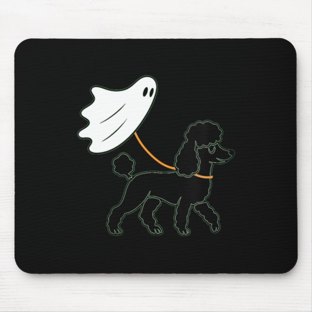 Womens Flying Ghost Walking Black Poodle - Dog Mum Mouse Pad (Front)
