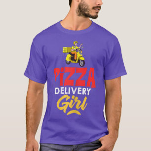 Womens Food Delivery Driver Delivering Pizza Couri T-Shirt